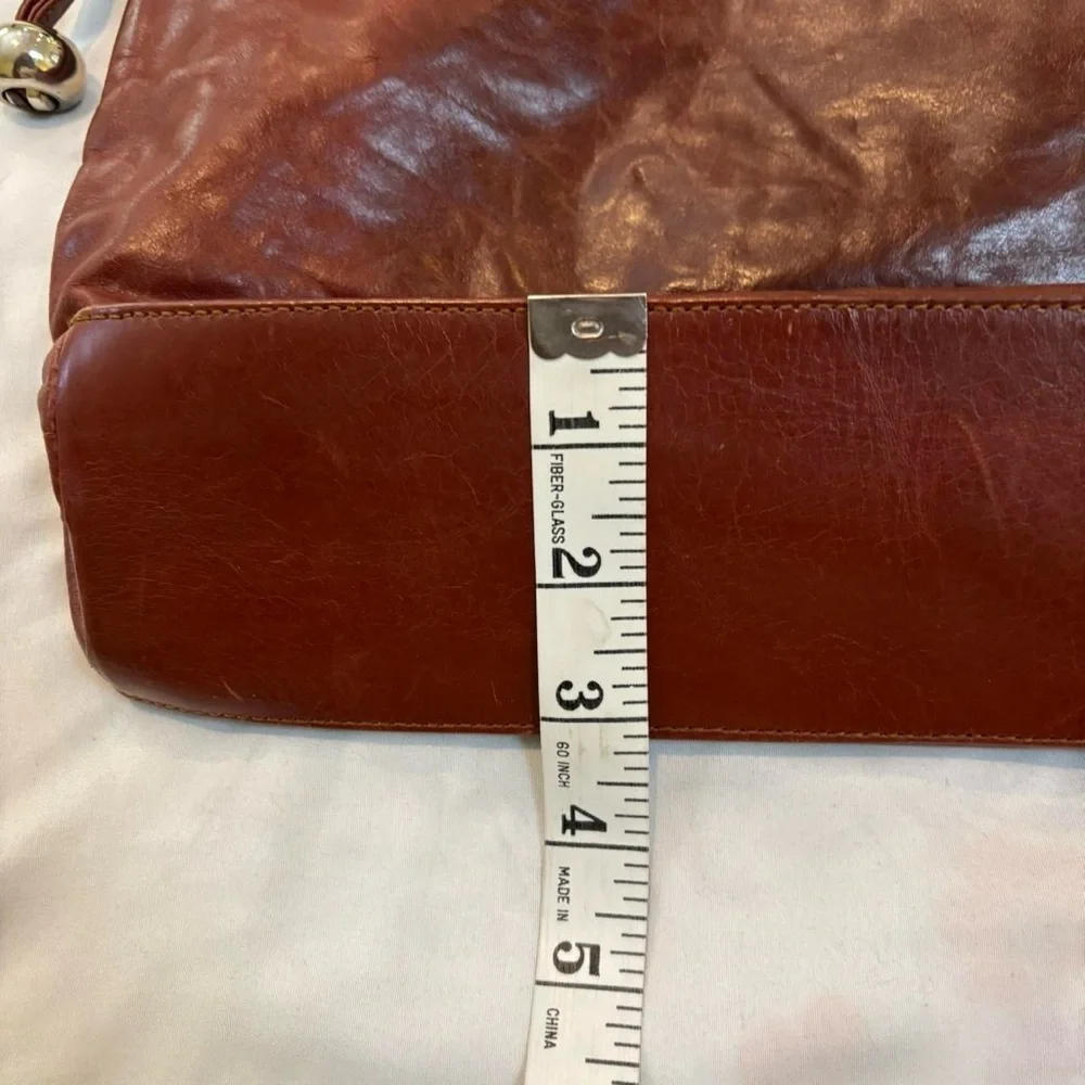Chestnut Brown‎ Leather Bucket Bag Satchel Hobo Purse VTG 90s Boho